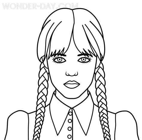 ausmalbild wednesday addams|Wednesday Coloring pages for kids (Free。